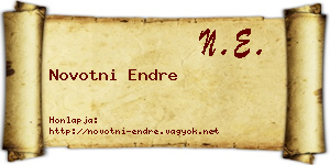 Novotni Endre névjegykártya
